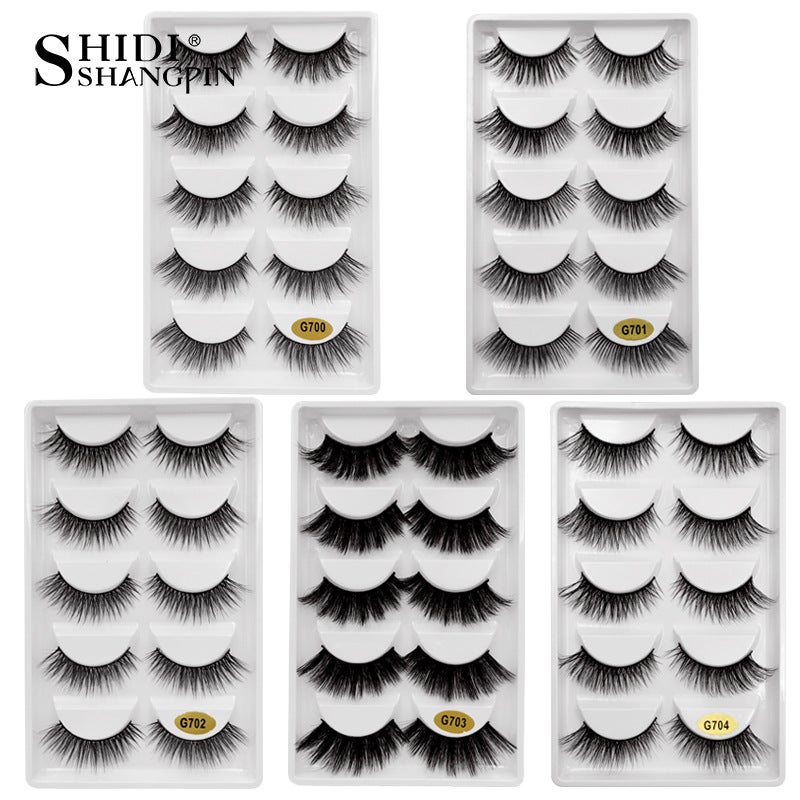 Cross-Border Best-Selling Shidishangpin Natural False Eyelashes, 5 Pairs, Eye-End Extension Style - Image 5