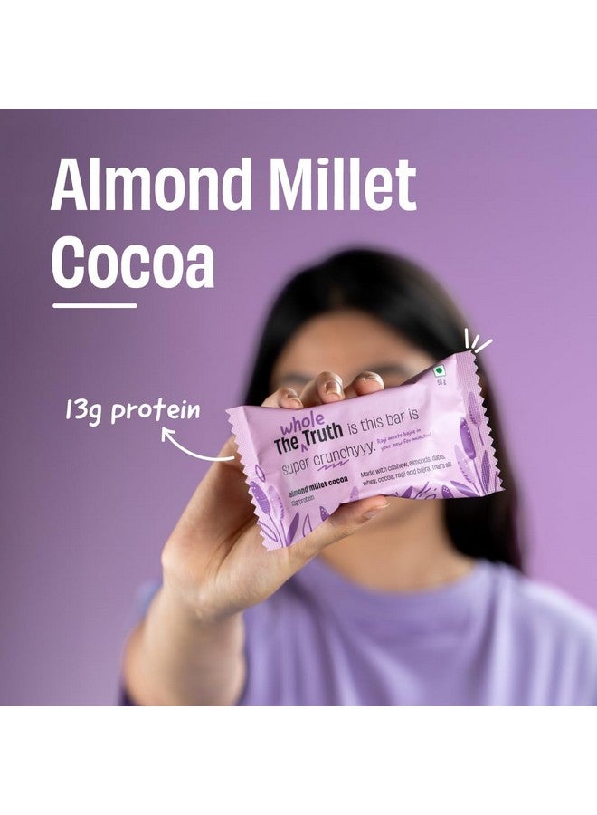 The Whole Truth | 13G Protein Bar | Almond Millet Cocoa | Pack Of 6 X 55G | No Refined Sugar | No Added Flavours | No Preservatives - Image 2