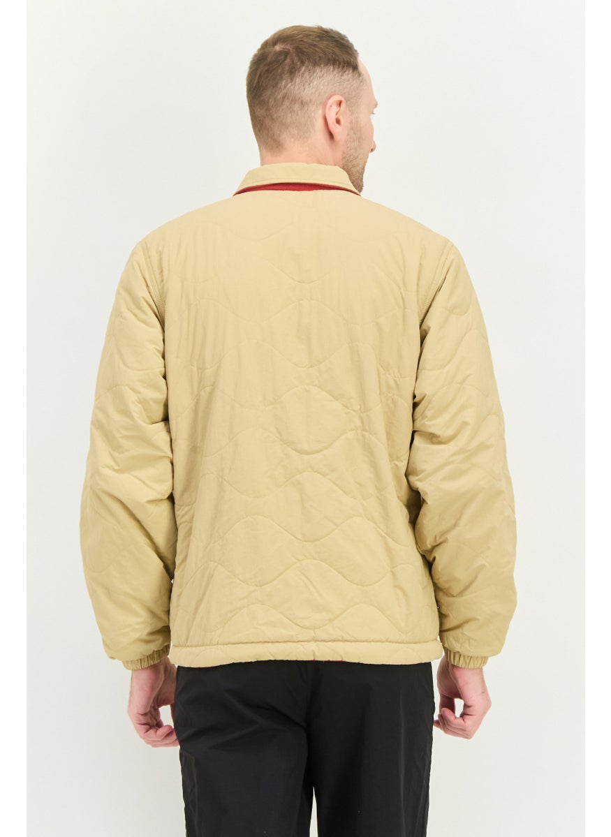 adidas Originals Men Sportswear Fit Long Sleeve Outdoor Jacket, Khaki  - Image 3
