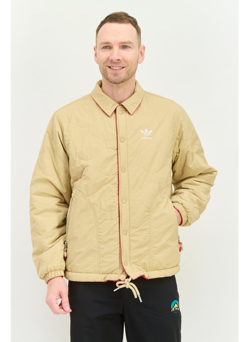 adidas Originals Men Sportswear Fit Long Sleeve Outdoor Jacket, Khaki  - Image 1