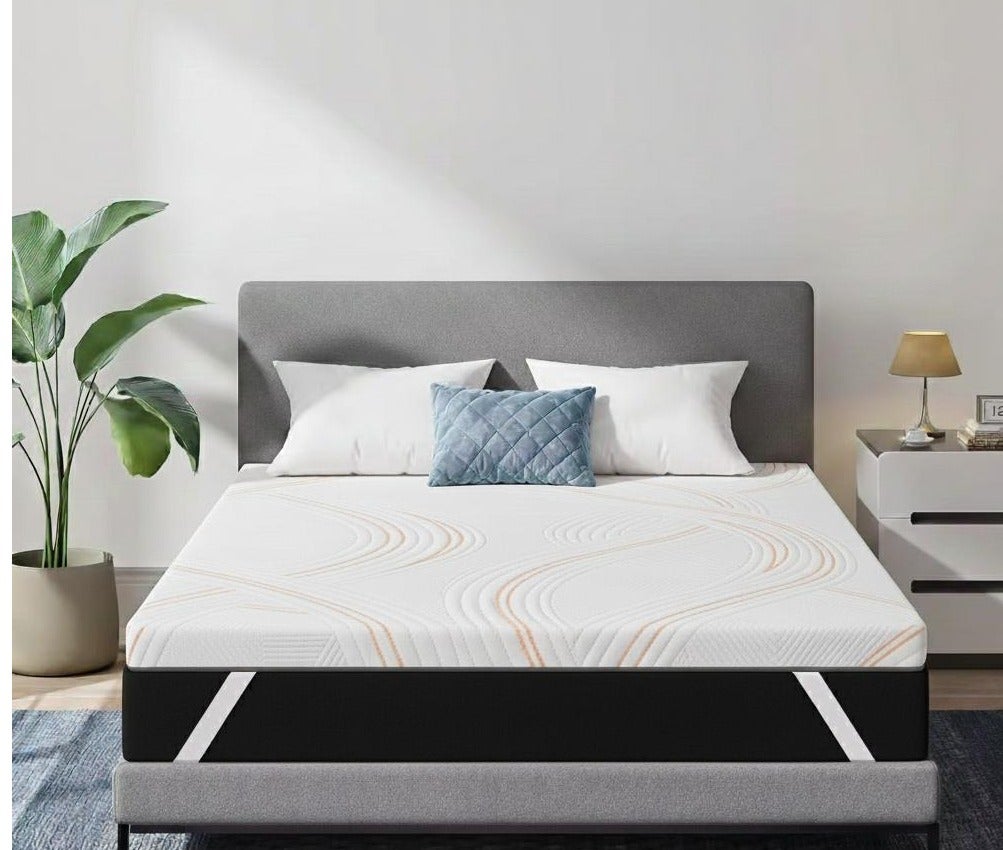 Rexal Home Gel-Infused Memory Foam Mattress Topper 190 × 90 cm – Single | 5 cm Thick Medium-Soft Cooling Mattress Topper | Breathable & Washable Knit Fabric Cover | Elastic Corner Bands