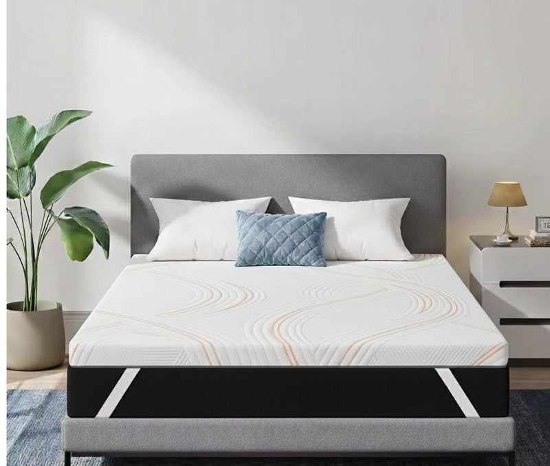 Rexal Home Gel-Infused Memory Foam Mattress Topper 190 × 90 cm – Single | 5 cm Thick Medium-Soft Cooling Mattress Topper | Breathable & Washable Knit Fabric Cover | Elastic Corner Bands - Image 1