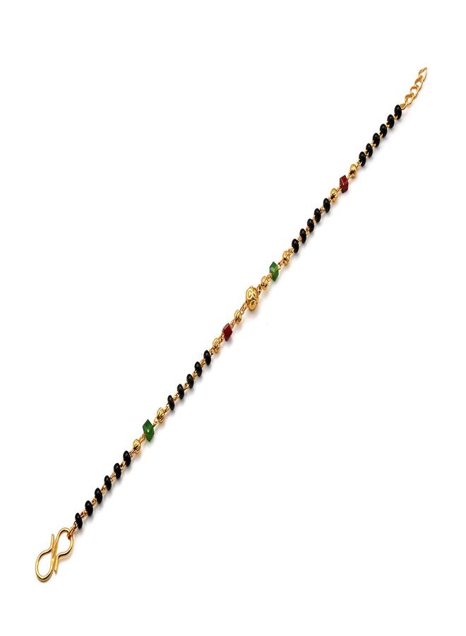 JHB Gold plated Beads Hand Mangalsutra Bracelet for Women - Image 2