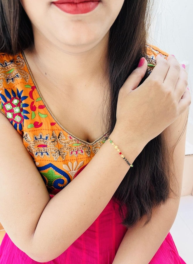 JHB Gold plated Beads Hand Mangalsutra Bracelet for Women - Image 5