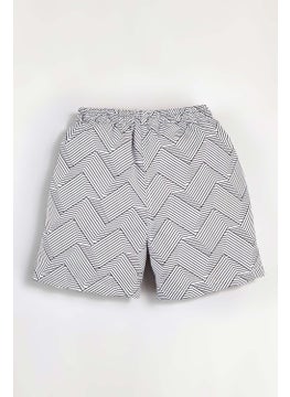 Gold Class Kidswear Striped Water Repellent White Men's Swim Shorts  - Image 2