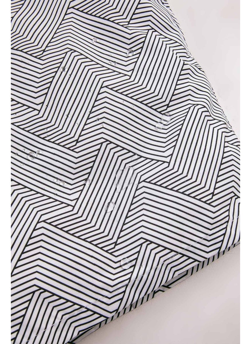 Gold Class Kidswear Striped Water Repellent White Men's Swim Shorts  - Image 5