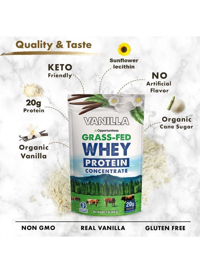 Opportuniteas Grass Fed Whey Protein Powder Concentrate - Vanilla - Pure Protein Supplement For Drink, Smoothie, Shake, Cooking & Baking - Non Gmo, Hormone Free & Gluten Free - 1 Pound - Image 3