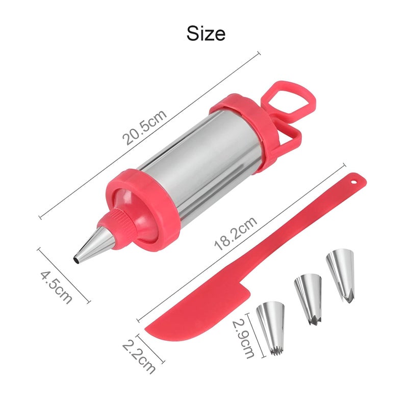Decorating Tools - Premium stainless steel cake decorating kit with 4 nozzles, perfect for cakes, cupcakes, cookies, and pastries for home and professional use. - Image 2