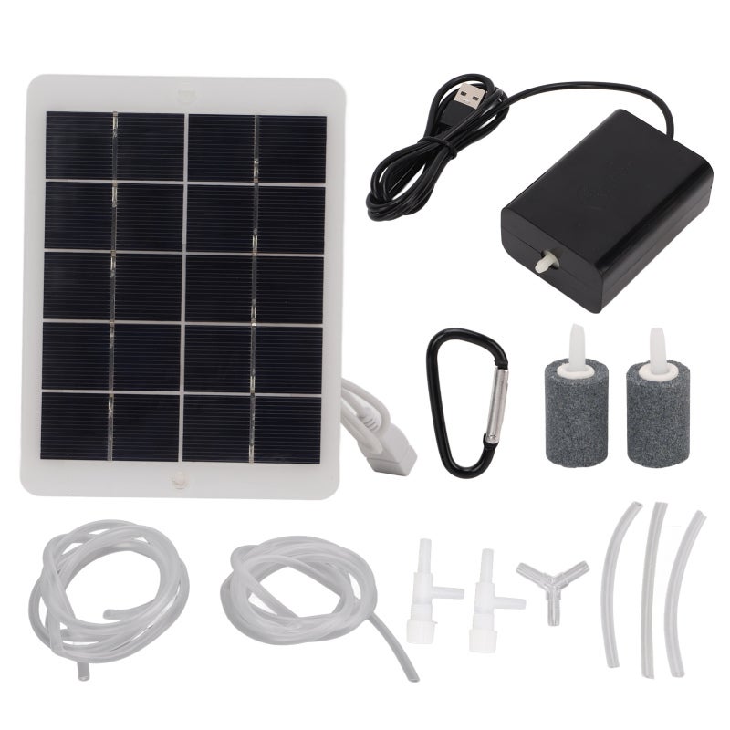 Solar Oxygen Pump: 5V 0‑600MA, High Sunlight Absorption Rate, Portable Solar Aerator - USB Output Interface, Solar Powered Aerator for Outdoor Camping, Fishing, Travel - Image 1