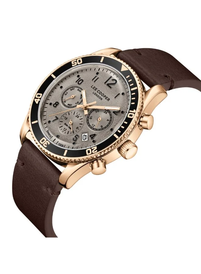 لي كوبر ساعة رجالية جلدية متعددة الوظائف ٤٢ مم