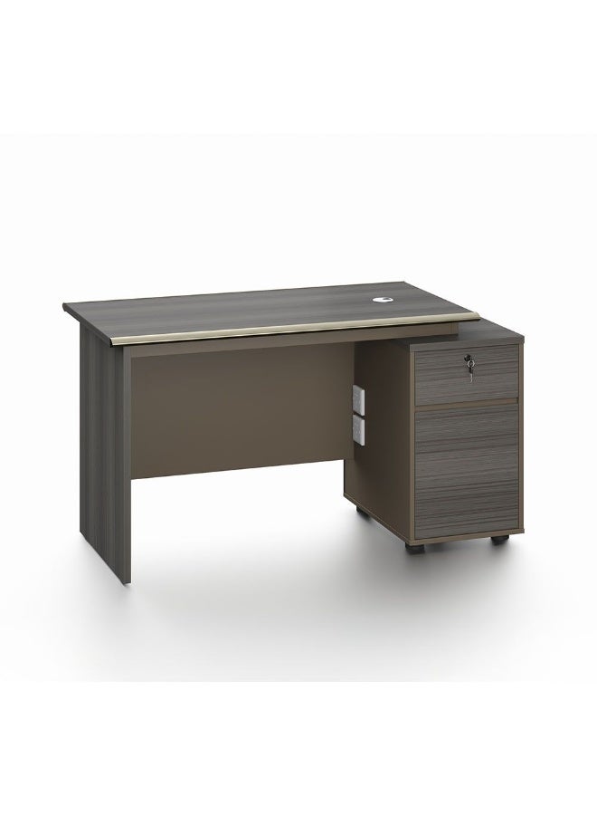 DANUBE HOME Eupen Office Desk Computer Table I Office Desk Workstation Modern Pc Laptop Gaming Table Wooden Study Table For Home Office L137Xw60Xh75Cm -Grey  - Image 2
