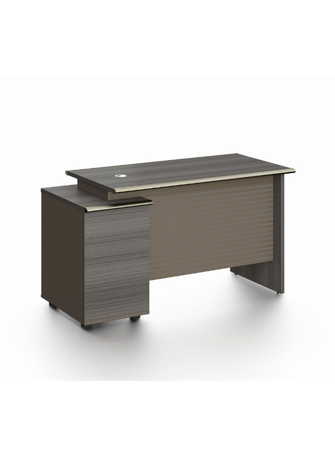 DANUBE HOME Eupen Office Desk Computer Table I Office Desk Workstation Modern Pc Laptop Gaming Table Wooden Study Table For Home Office L137Xw60Xh75Cm -Grey  - Image 3