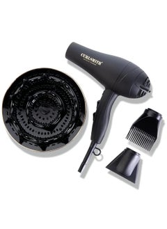 CURLSMITH CURLSMITH Defrizzion Hair Dryer for Curly Hair with Extra Large 8 Diffuser for Fast Drying 2 Speeds 3 Heat Settings Sustained Cool Setting with Minimal Heat Impact 