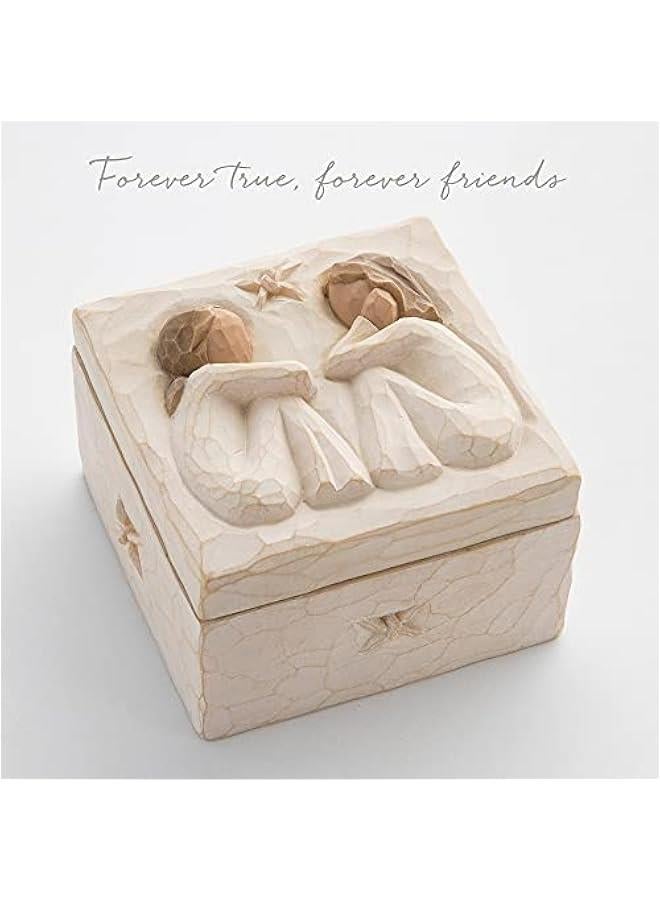 Willow Tree Friendship Keepsake Box, Forever True, Forever Friends, Holds Jewelry and Treasures, Carving of Best Friends or Sisters, Sculpted Hand-Painted Keepsake Box - Image 4