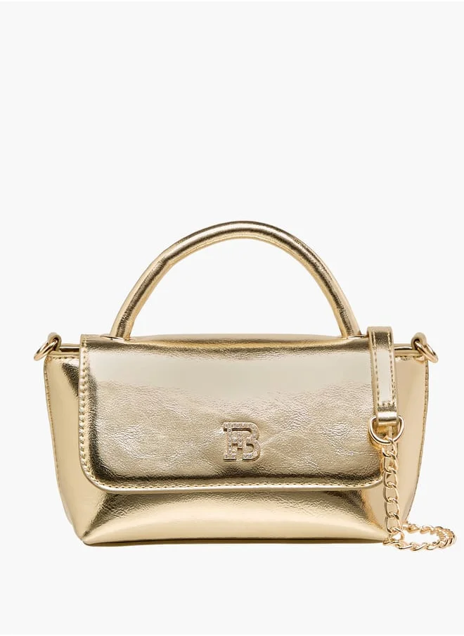 فلورا بيلا من شو إكسبرس Women's Metallic Satchel Bag with Handle and Chain Strap