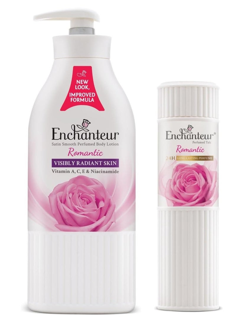 انشانتر لوشن معطر للجسم رومانتيك  500  مل و بودرة التلك المعطرة الرومانسية 125 جرام - Image 1