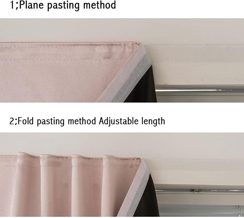 Jilron Air & land transit compatible Adhesive Curtain 100% Blackout No-Drill Easy Install for Bedroom Blinds Light Blocking (Tender Pink-59 W x 95" L-1P) Wet anti slip - Image 5
