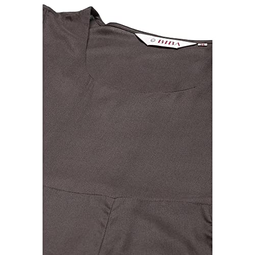 Biba Women's Charcoal Art Silk with Cape Printed Knee-Length Dress - Image 5