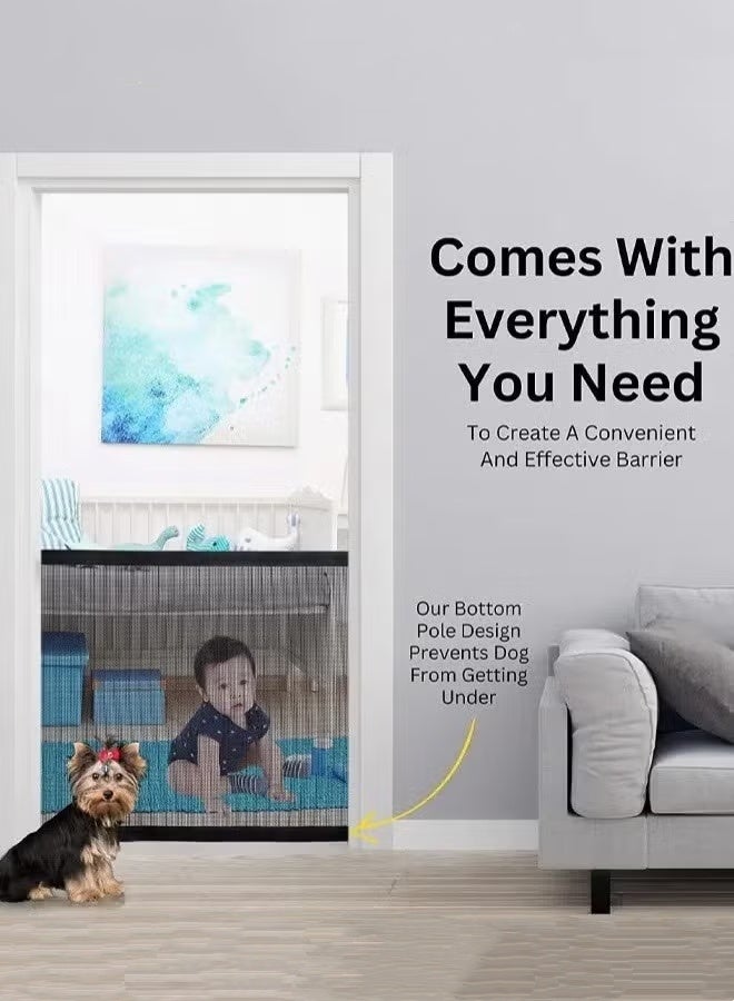 Optico Dog Gate, Mesh Pet Gate Portable Safe Guard Indoor and Outdoor Safety Gate No Drill Easy Install for Doorways, Stairs, Hallways Install Anywhere - Image 4