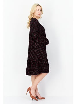 Zero Women Diamond Print Midi Dress, Black  - Image 1