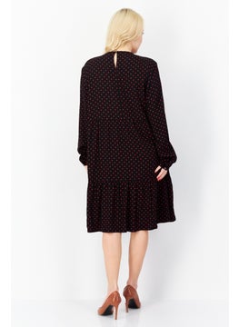 Zero Women Diamond Print Midi Dress, Black  - Image 2