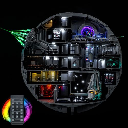 Hilighting Upgraded Led Light Kit Compatible with Lego Star Wars Death Star Decoration Building Set RC Version Compatible with Lego 75419 Model Not Included - Image 1