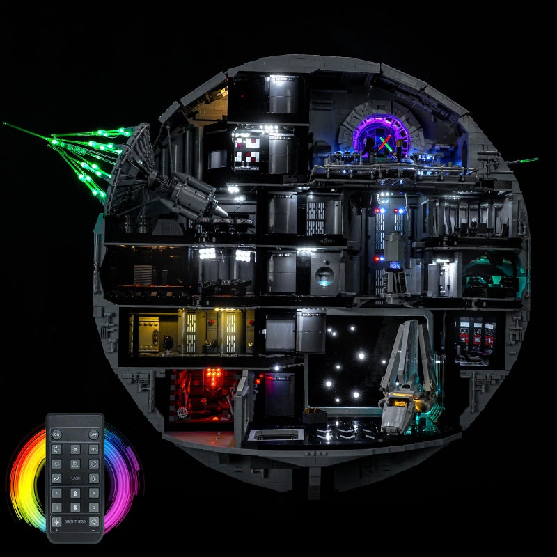 Hilighting Upgraded Led Light Kit Compatible with Lego Star Wars Death Star Decoration Building Set RC Version Compatible with Lego 75419 Model Not Included - Image 3