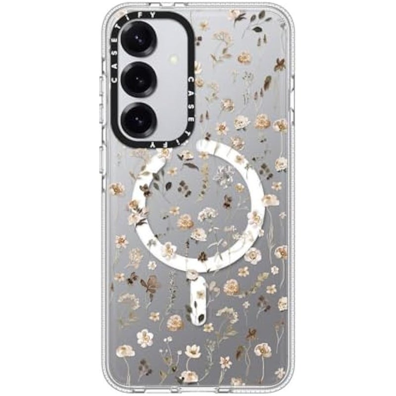 CASETIFY Magnetic Clear Galaxy S25+ Case 【Compatible with Magsafe】 - Wildflower Friday - Image 1