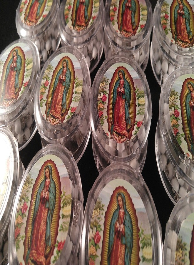 Party Supplies Virgen De Guadalupe, Rosarios Blancos De Madera Para Recuerdos De Bautizo/Primera Comunion 12 Piezas. Baptism/My First Communion Our Virgen Of Guada Lupe Rosaries 12 Party Pack. - Image 2