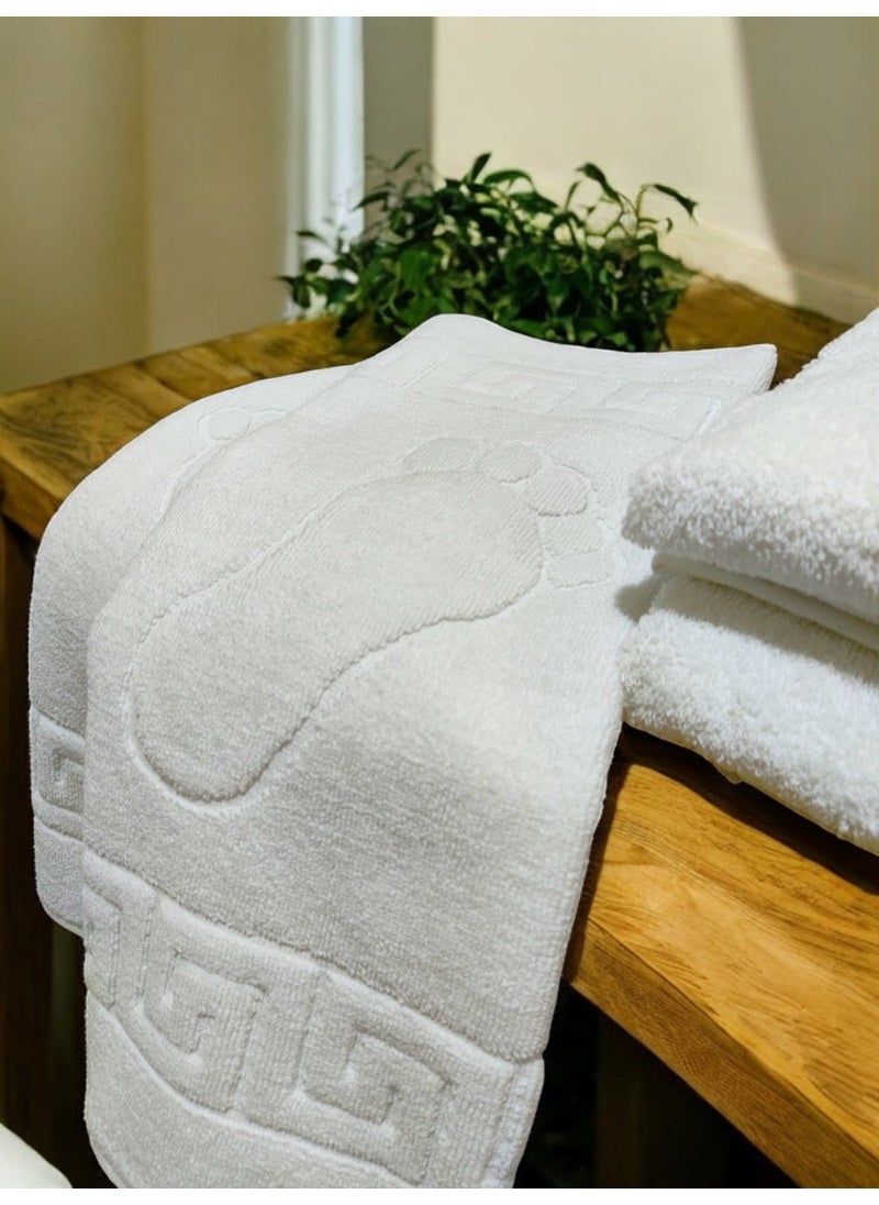 Cnr Garden 6 Piece White Bath Towel Set Foot Towel, Bath Towel, Hair Towel  - Image 4