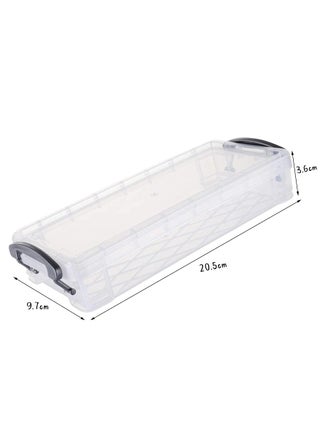 Stackable Plastic Pencil Box with Latching Lids & Handle - Versatile Storage Organizer for Office Supplies, Gel Pens, Markers, Erasers, and Crafts (3 Layers) - view 2