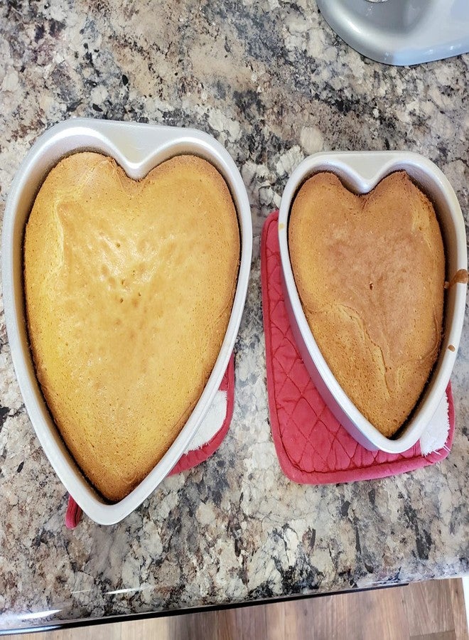 MOUYAT 4 Pack Aluminium Heart Shaped Cake Pans Set, 5, 6, 8, 10 Inch Heart Shaped Cake Tray Tin Baking Mold with Removable Bottom for Baking Quiche, Muffin, Chocolate - Image 4