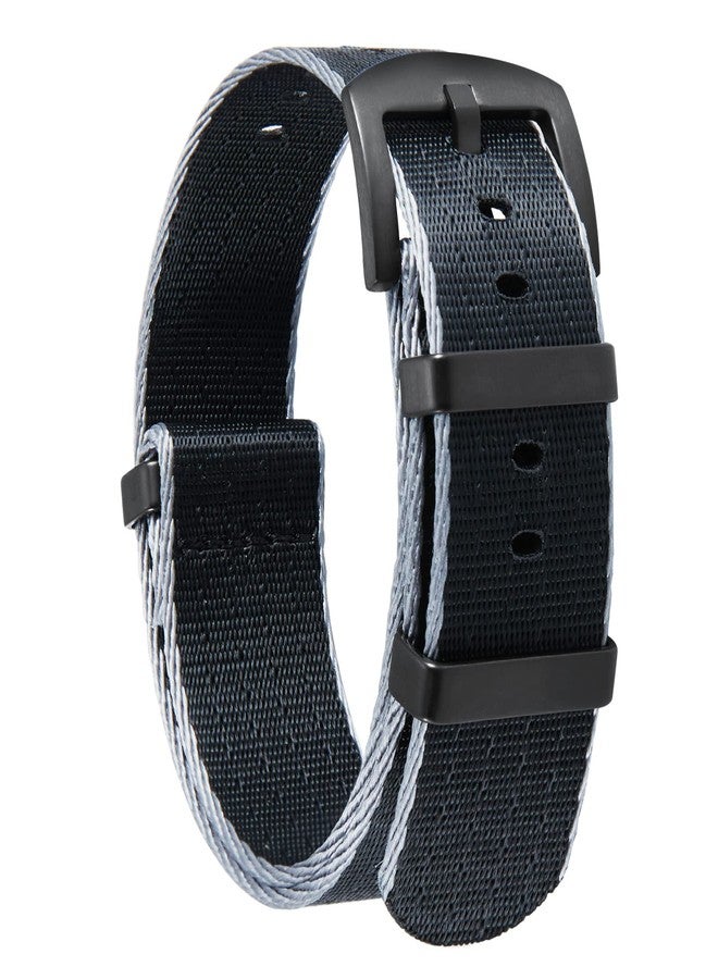 BINLUN Nylon Watch Straps Thick G10 Premium Ballistic Multicolor Replacement Watch Bands with Silver/Black Stainless Steel Buckle for Men Women 18mm 20mm 22mm 24mm（B-Grey Edge，22mm） - Image 1