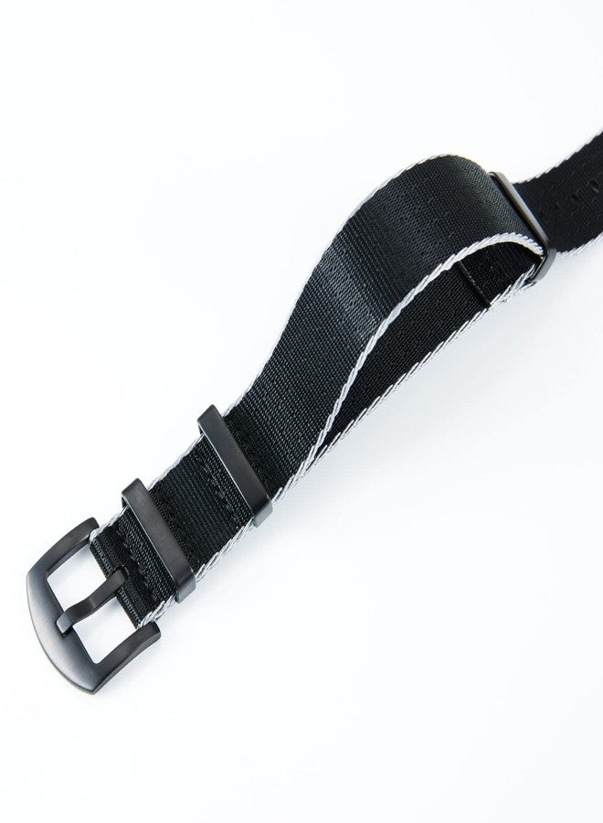 BINLUN Nylon Watch Straps Thick G10 Premium Ballistic Multicolor Replacement Watch Bands with Silver/Black Stainless Steel Buckle for Men Women 18mm 20mm 22mm 24mm（B-Grey Edge，22mm） - Image 2