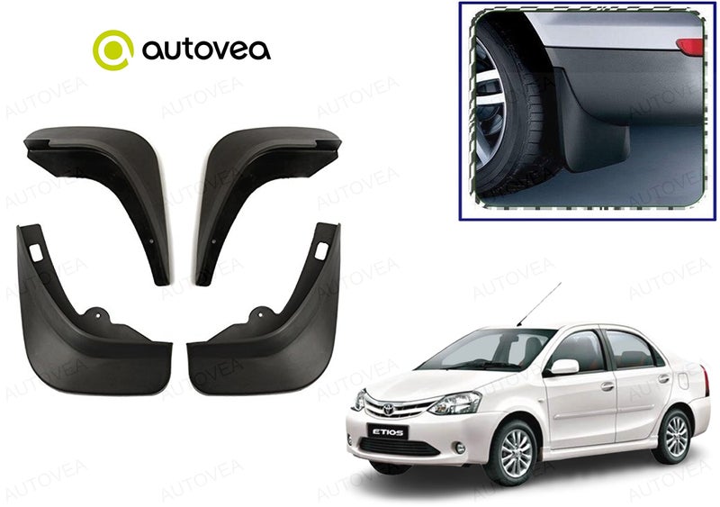 AUTOVEA Plastic Mud Flaps (Pack of 4) Compatibe with Toyota Etios - Image 1