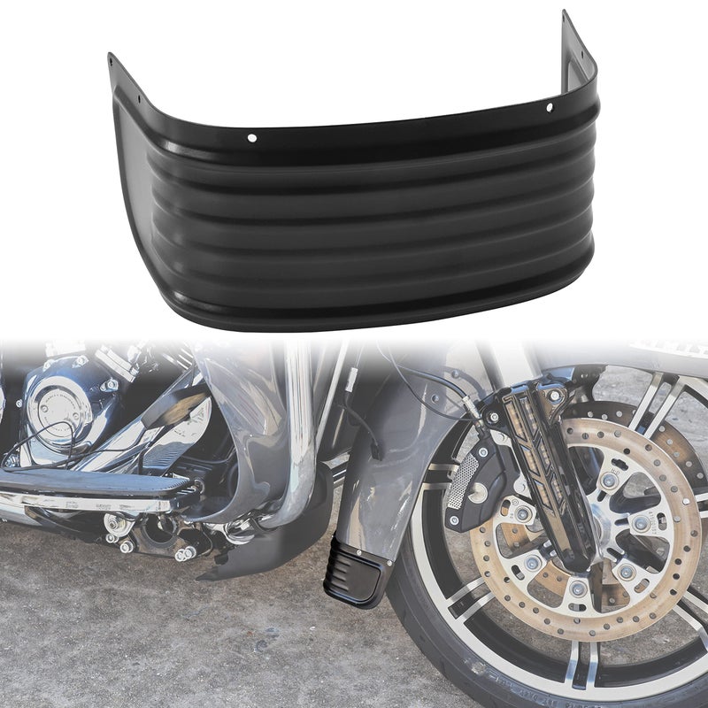 VEISUTOR Front Fender Skirt Trim for Harley Davison Touring models Black Steel Front Ribbed Fender Trim Skirt for Electra Glide Road King Tri Glide Ultra Classic Limited Low 20142024 Accessories - Image 2