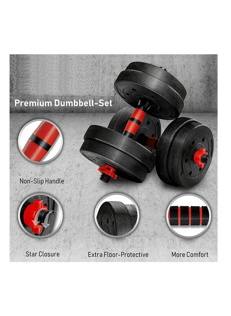 Eworld - Versatile 7-in-1 Adjustable Dumbbell Set, Transform into Barbell, Kettlebell, and Push-ups, Ideal for Weightlifting and Total-Body Fitness at Home or Office with Free Weights, 20kg - Image 1
