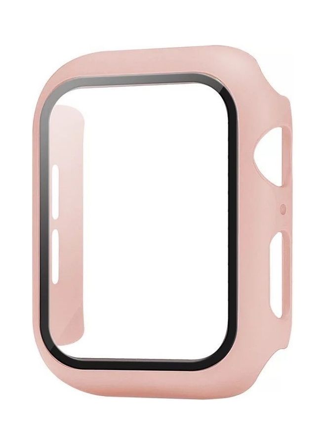 NIBEMINENT 2-in-1 Anti Fall PC Protective Case with Toughened Film for Apple Watch 4 Generation Pink - Image 1