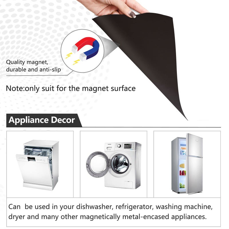 Eionryn White Dishwasher Magnet Cover Magnetic Sticker Dish Washer Door Panel Cover Fridge Kitchen Appliance Magnet Decal Sheet Decor 22.8x26 inch - Image 3