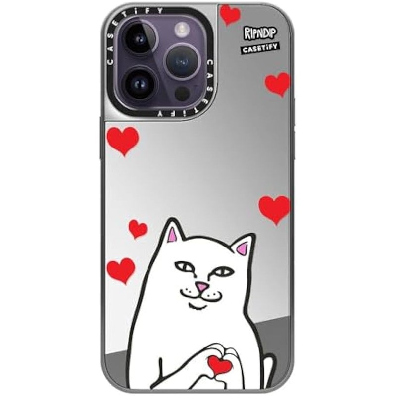 Casetify Mirror Case for iPhone 14 Pro Max 【RipNDip Colab/Reflective / 4.9ft Drop Protection/Compatible with Magsafe】 - Nermal Loves - Silver on Silver - Image 2