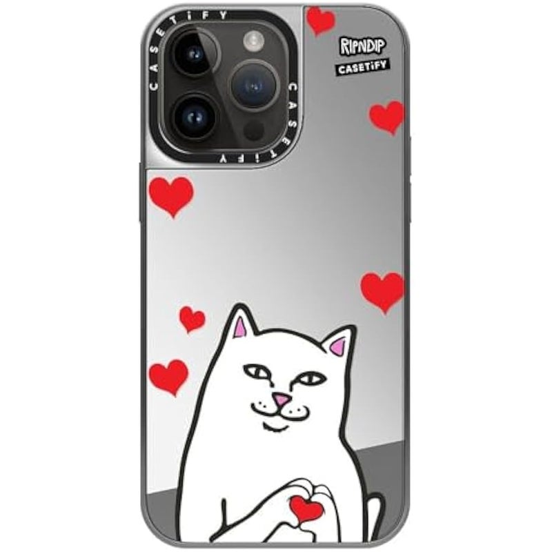 Casetify Mirror Case for iPhone 14 Pro Max 【RipNDip Colab/Reflective / 4.9ft Drop Protection/Compatible with Magsafe】 - Nermal Loves - Silver on Silver - Image 3