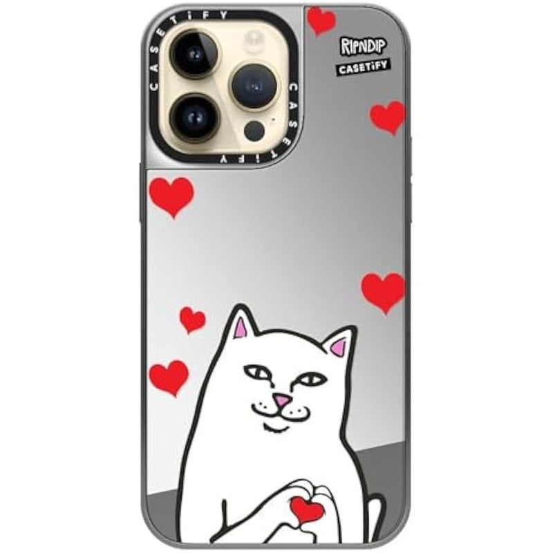 Casetify Mirror Case for iPhone 14 Pro Max 【RipNDip Colab/Reflective / 4.9ft Drop Protection/Compatible with Magsafe】 - Nermal Loves - Silver on Silver - Image 4
