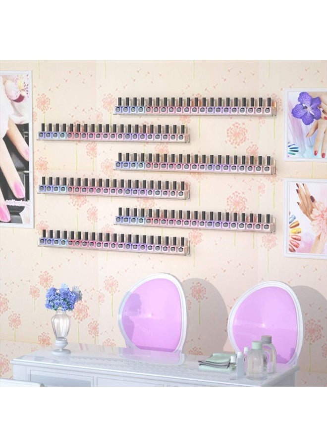 FEMELI - Nail Polish Wall Rack 6 Shelves, 15 Inch Clear Acrylic Nail Polish Organizer for 66-90 Bottles, Multi-Purpose Acrylic Floating Shelves (15 Inch, Clear) - Image 1