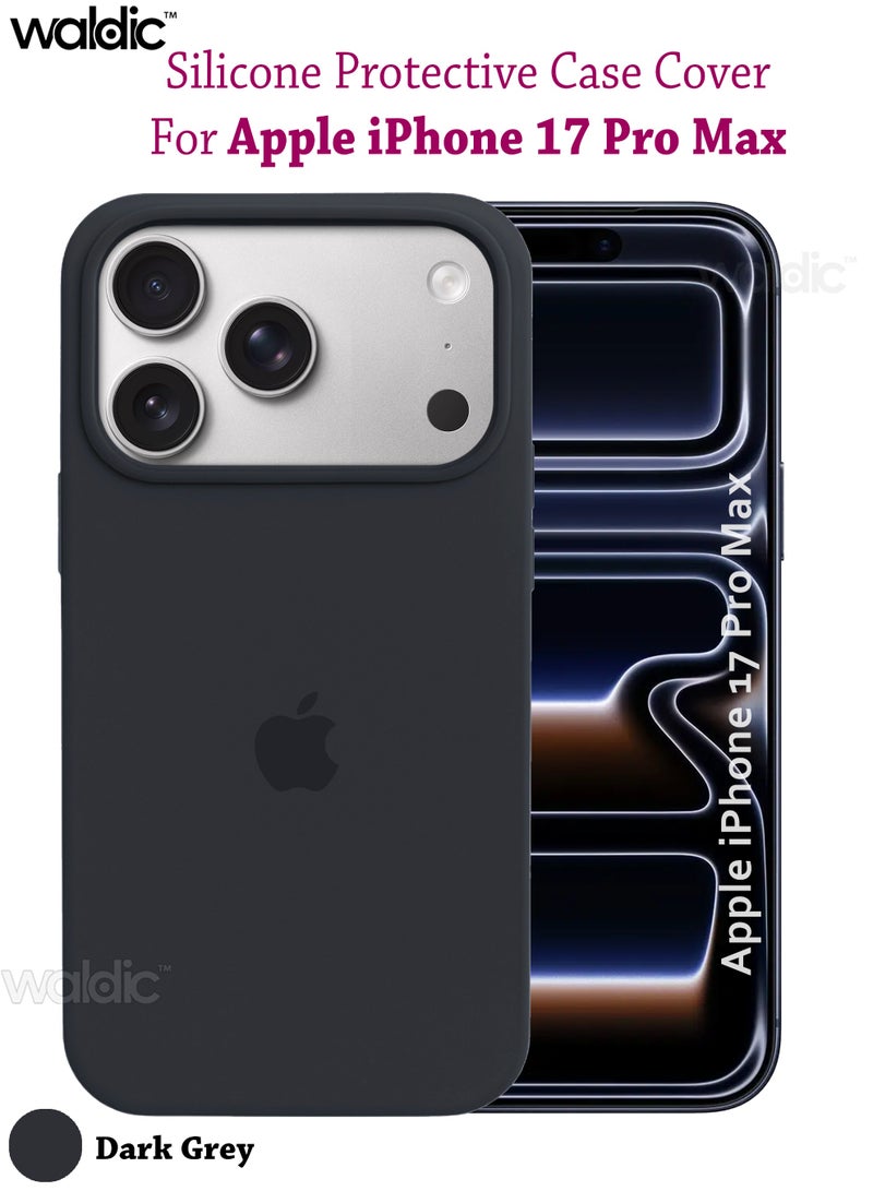 Waldic Apple iPhone 17 Pro Max Premium Case | Premium Silicone Case Cover Designed for Apple iPhone 17 Pro Max | Apple iPhone 17 Pro Max Case Camera and Drop Protection Thin Protective Back Cover Case for Apple iPhone 17 Pro Max - Dark Grey - Image 1