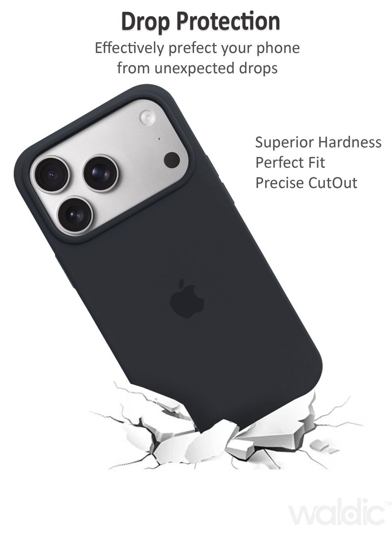 Waldic Apple iPhone 17 Pro Max Premium Case | Premium Silicone Case Cover Designed for Apple iPhone 17 Pro Max | Apple iPhone 17 Pro Max Case Camera and Drop Protection Thin Protective Back Cover Case for Apple iPhone 17 Pro Max - Dark Grey - Image 3