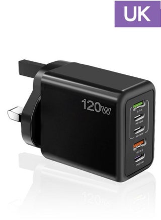 120W PD QC 3.0 Type C Fast Charger Adapter (Black)