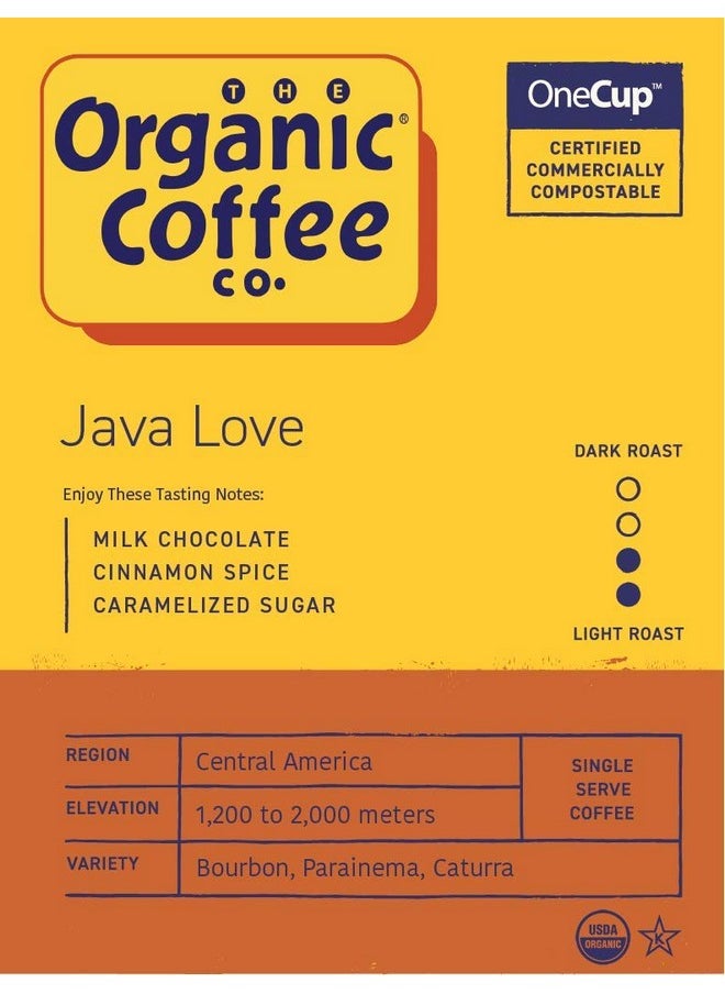 THE Organic Coffee Co. - The Organic Coffee Co. Compostable Coffee Pods - Java Love (36 Ct) K Cup Compatible including Keurig 2.0, Medium Roast, USDA Organic - Image 1