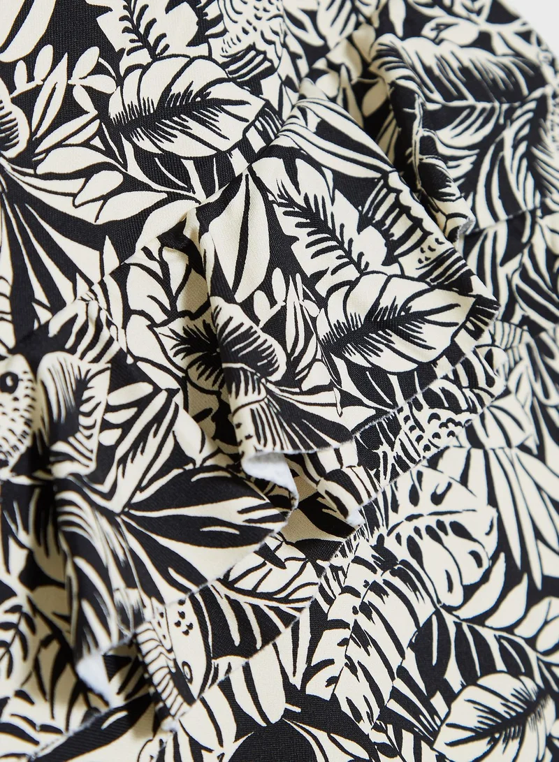 MANGO Kids Leaf Print Swimsuit