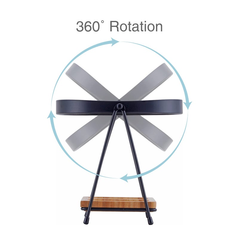 JOYOEIKON مرآة مكياج مكبرة 5X/1X من Joyoeikon مع صينية خيزران مربعة ومرآة مكتب صغيرة تدور 360 درجة مع حامل مرآة لمستحضرات التجميل لسطح المكتب - Image 3