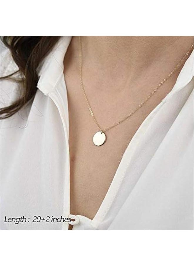 Arabest - Delicate Handmade 14K Gold Plated Y Pendant Layered Choker Necklace Adjustable Multi-layer Bar Disc Necklaces for Women - Image 1